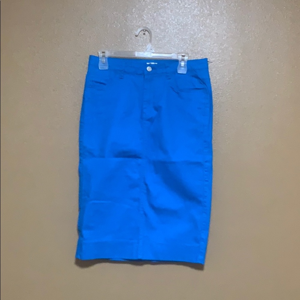 Jade Mackenzie Blue Midi Jean Skirt M